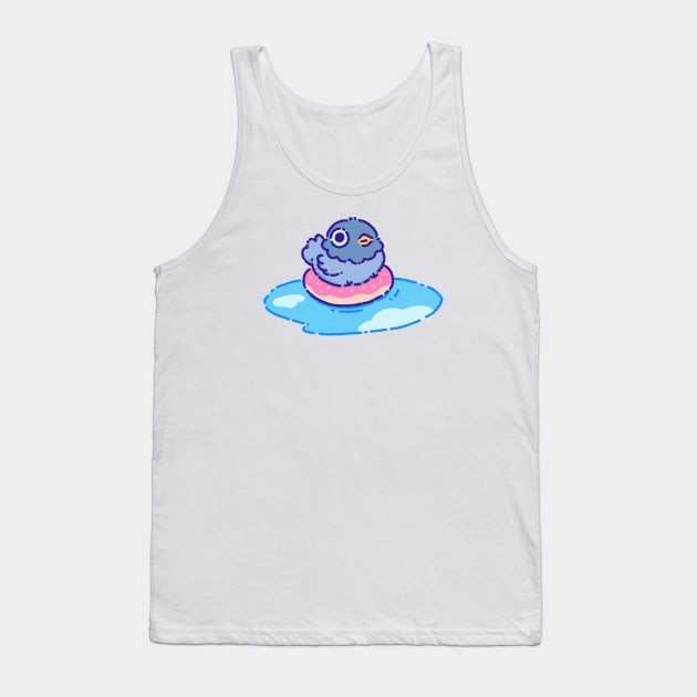 Pigeon on a floater Tank Top by Tinyarts